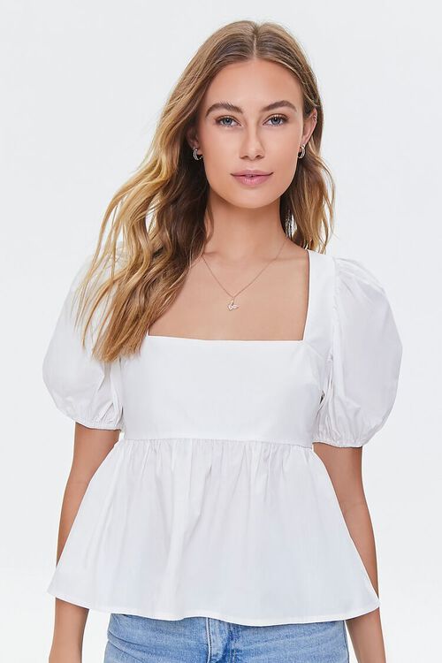 Tie-Back Puff Sleeve Top | Forever 21 (US)