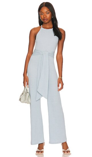 Reyna Racer Back Wide Leg Jumpsuit in Glacier Melange | Revolve Clothing (Global)
