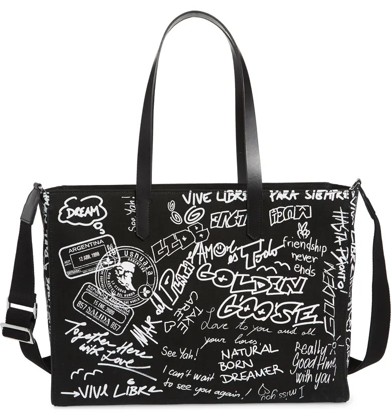 Golden Goose California East/West Graffiti Print Canvas Shopper Tote | Nordstrom | Nordstrom