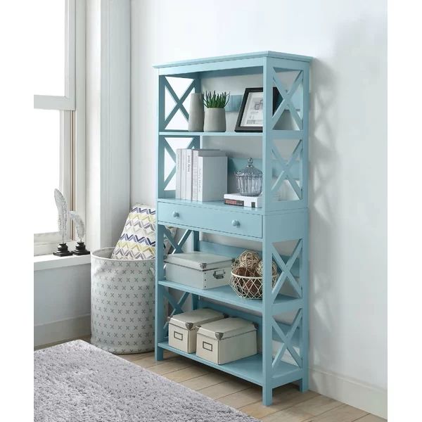 Oakden Etagere Storage Bookcase with Drawer | Wayfair North America