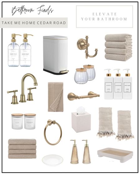AMAZON BATHROOM FINDS

so many pretty accessories to elevate your bathroom space! 

Bathroom, bathroom decor, towels, neutral hand towel, Turkish towels, neutral towels, tissue cover, champagne bronze, towel hook, towel ring, soap dispenser, wastebasket, bathroom faucet, bathroom canister, amazon, amazon home, amazon finds 

#LTKhome #LTKfindsunder50