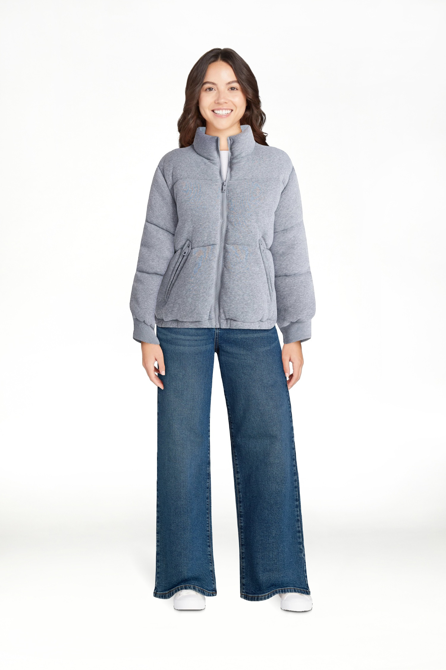 No Boundaries Knit Puffer Jacket, Women's | Walmart (US)