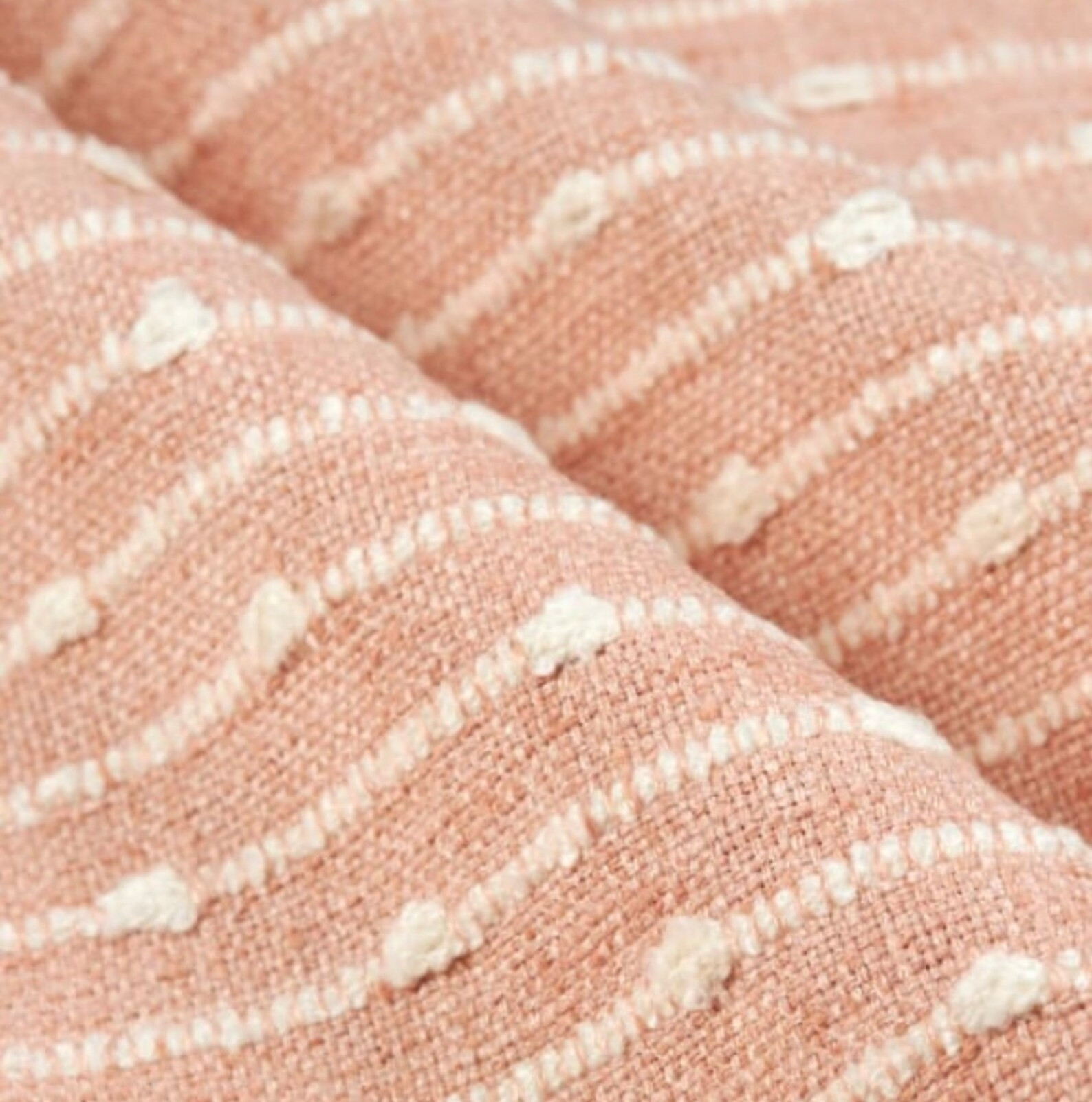 Blush Pink Woven Dot Stripe Decorative Pillow Cover - Etsy | Etsy (US)