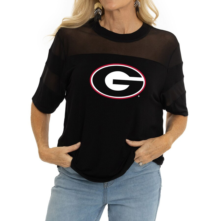 Georgia Bulldogs Women's Relaxed Avery Power Mesh Fashion Jersey - Black | Fanatics