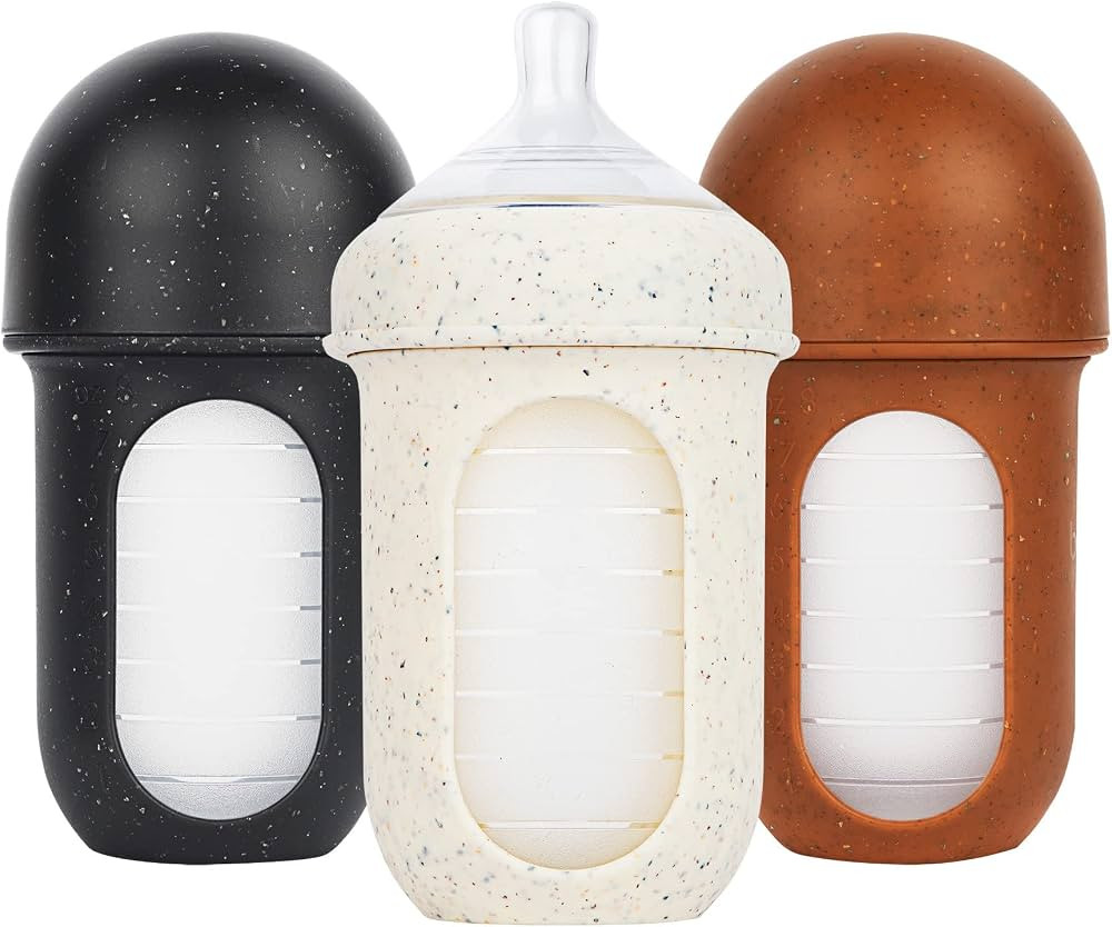 Boon Nursh Reusable Silicone Baby Bottles with Collapsible Silicone Pouch Design - Everyday Baby ... | Amazon (US)