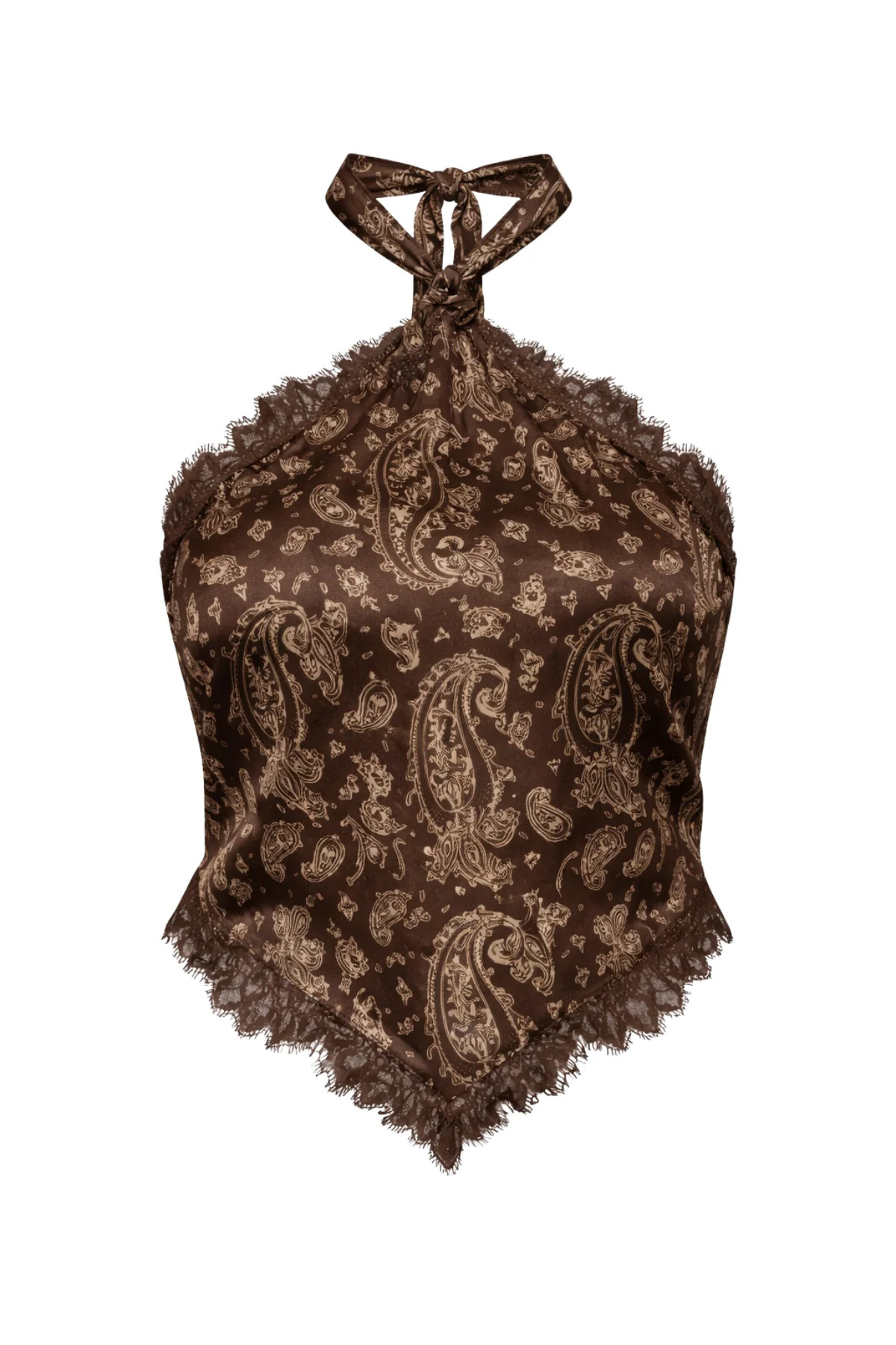 MADDIE Brown Paisley Print Top | Noughts and Kisses
