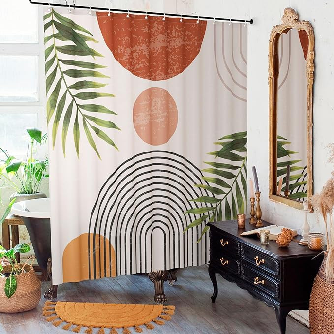 KIBAGA Beautiful Boho Shower Curtain for Your Bathroom - A Stylish 72" x 72" Modern Mid Century C... | Amazon (US)