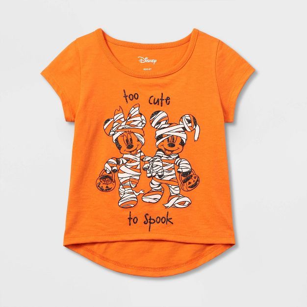 Toddler Girls' Minnie Mouse Solid T-Shirt - Orange | Target