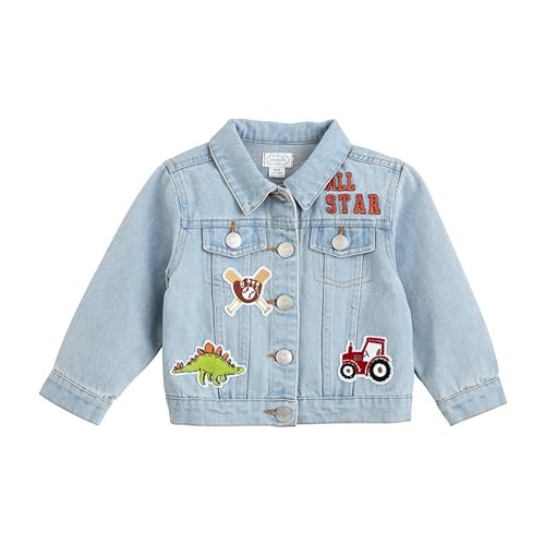 Mud Pie Girl Denim Patch Jacket; Medium | Amazon (US)