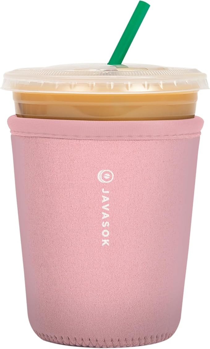 Sok It JavaSok Iced Coffee & Cold Soda Insulated Neoprene Cup Sleeve (Millennial Pink, Small: 16-... | Amazon (US)