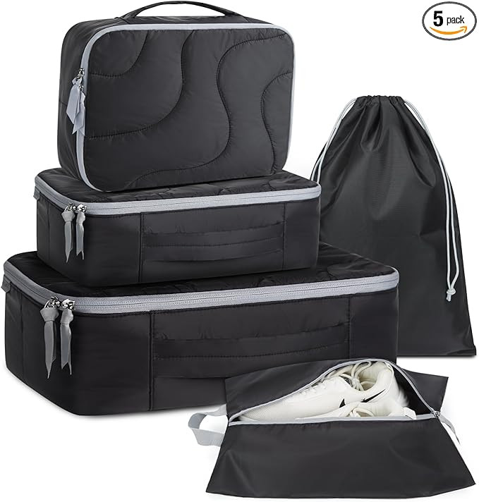 BAGSMART Wet Dry Bags 5 Pack, Travel Bags Reusable for Swimsuits, Baby Cloth Diapers, Beach, Pool... | Amazon (US)