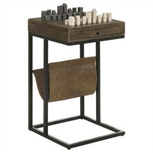 Coaster Chessie 1-drawer Wood Square Side Table Tobacco and Black | Homesquare