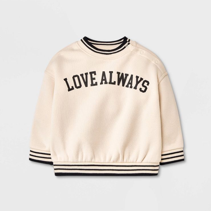 Baby Girls' Graphic Sweatshirt - Cat & Jack™ Cream | Target