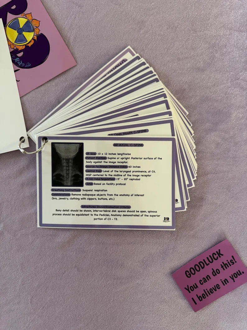 Radiologic Tech Spine Flashcards | X-Ray Positioning Cards | Laminated Radiography Study Cards | Etsy (US)