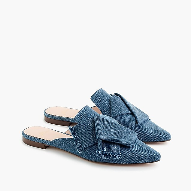 Pointed-toe slides in denim | J. Crew US