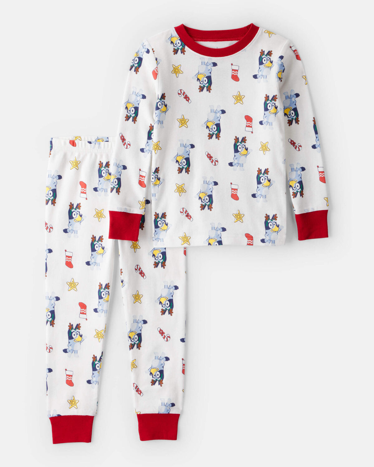 Toddler Bluey™ 100% Cotton Long-Sleeve Snug Fit 2-Piece Pajamas - White | Carter's Inc