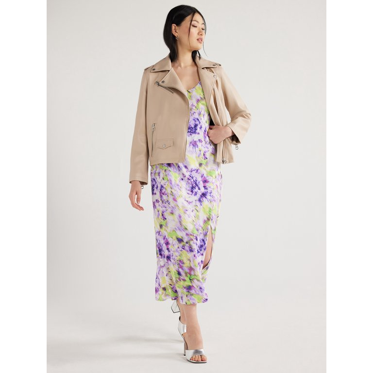 Scoop Women's Faux Leather Asymmetrical Zip Moto Jacket, Sizes XS-XXL | Walmart (US)