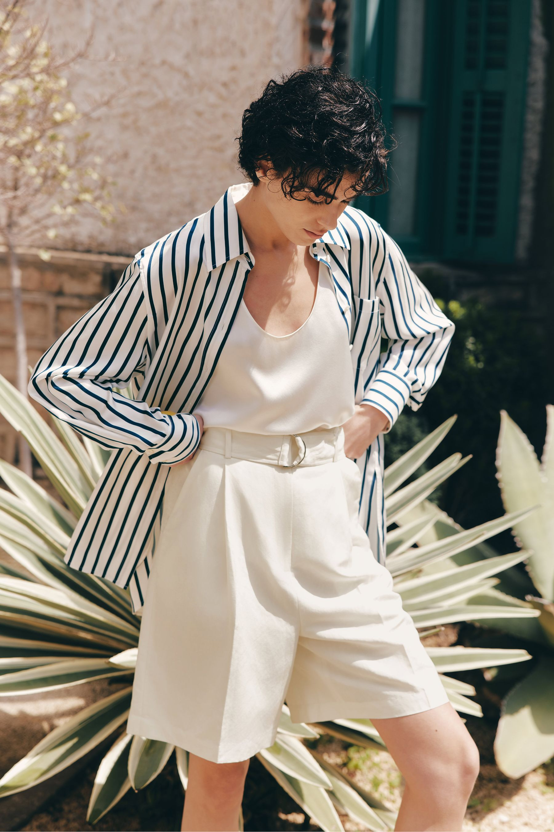 Chic Silk-Linen Blend Bermuda Shorts | LILYSILK