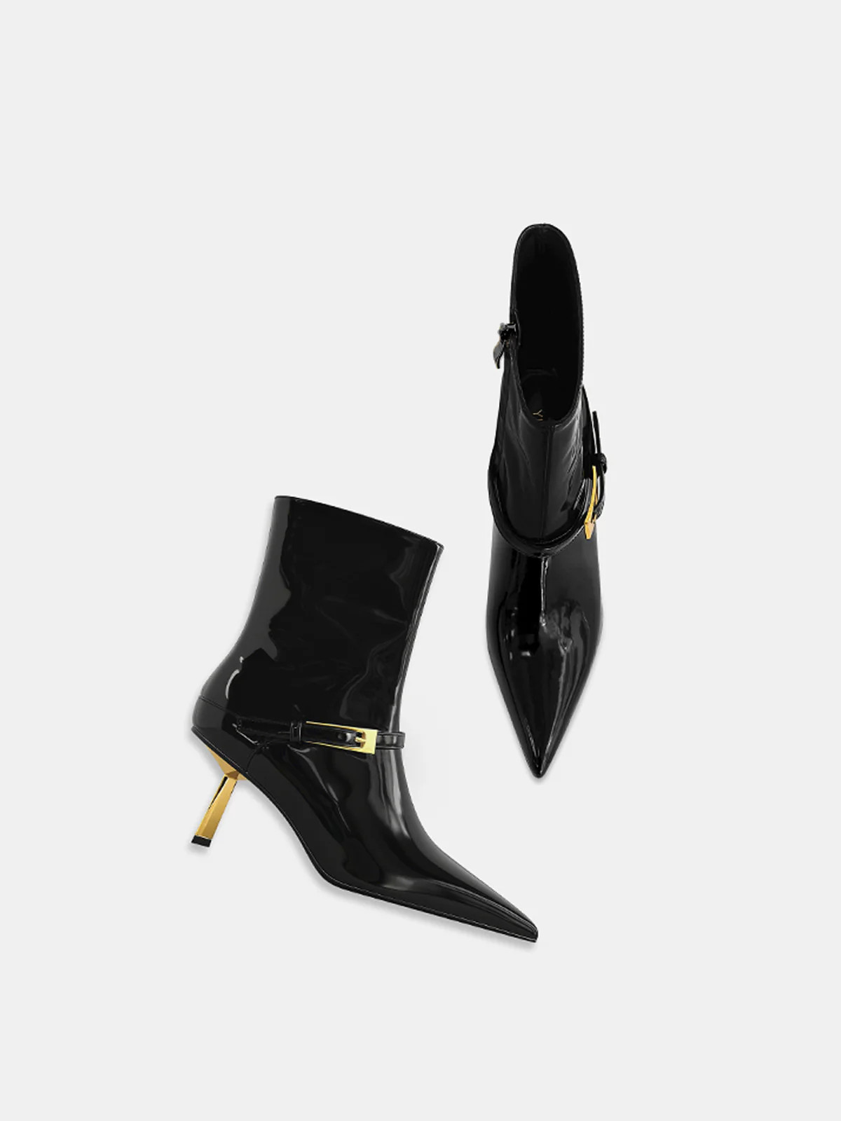 Patent PU Pointed Toe Stiletto Ankle Boots | Commense