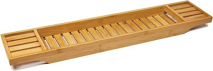 Woodluv Luxury Bamboo Bath Bridge Bath tub Rack Storage Shelf, 100% Natural Bamboo | Amazon (UK)