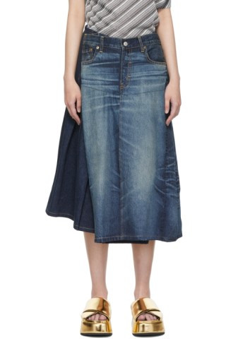 Blue Levi's Edition Denim Midi Skirt | SSENSE