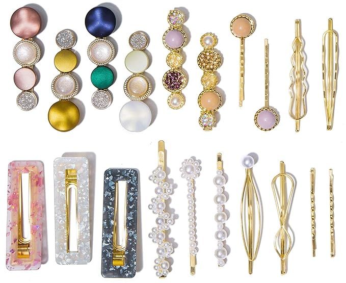 28 Pcs Macaron Hair Clips for Women Acrylic Pearl Hair Clip Handmade Pearl Hair Pins Gifts for Gi... | Amazon (US)