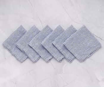 6-Pack Napkins - 100% Pure Linen Napkins - Blue Linen Napkins - Striped Napkins - Linen Cocktail ... | Amazon (US)