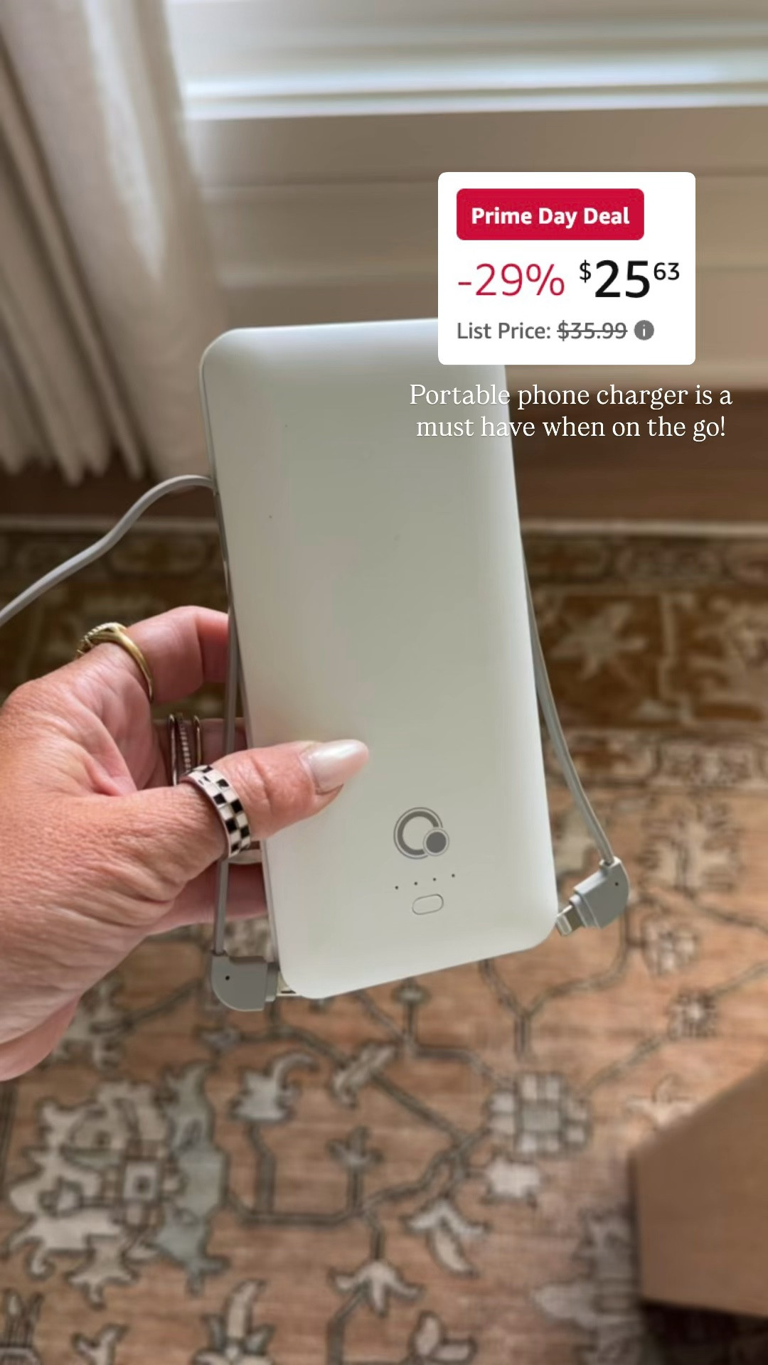Portable phone charger I use! Can charge up for 4 items on the go- always with me and is one of my favorite travel essentials!

#LTKTravel #LTKSaleAlert #LTKmomlife