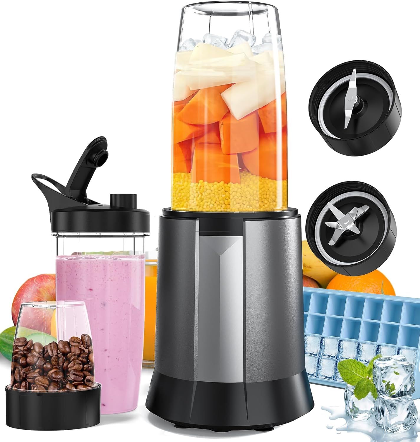 Smoothies Blender, 1300W 20 Pcs Personal Blender for Shakes and Smoothies with 32 Oz *2 To-Go Cup... | Amazon (US)