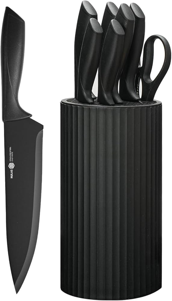 Knife Set, 8-Piece Kitchen Knife Set with Universal Block - Anti-Rust Chef Knives, Ergonomic Desi... | Amazon (US)