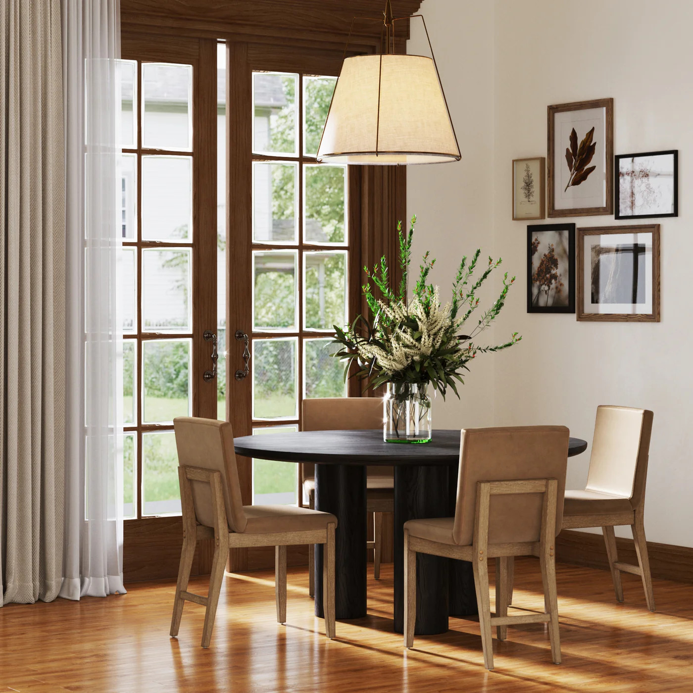 Exposed Back Dining Chairs Light Brown (Set of 4) | Nathan James