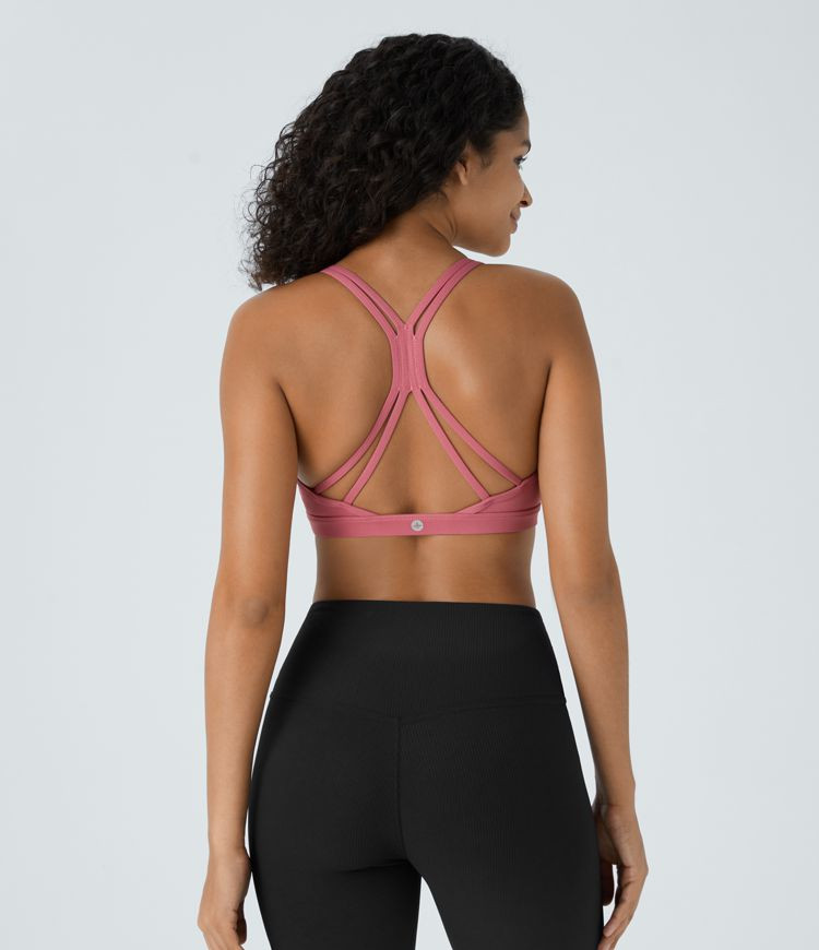 Women’s Softlyzero™ Low Support Backless Cut Out Pilates Sports Bra-UPF50+ - Halara | HALARA