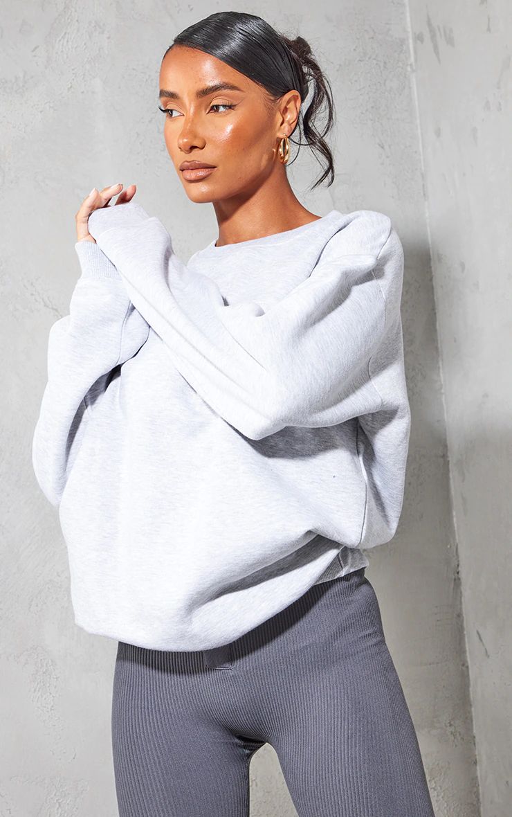 Ash Grey Oversized Sweatshirt | PrettyLittleThing US