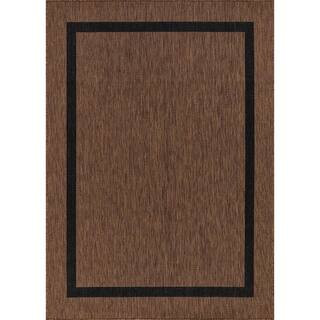 6 X 9 Gold Black Waikiki Modern Bordered Indoor Outdoor Area Rug | The Home Depot
