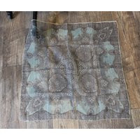 Vintage 50S 60S Aqua Jade Black Cream Paisley Print Chiffon Nylon Scarf 26 Inch Square Neck Head | Etsy (US)