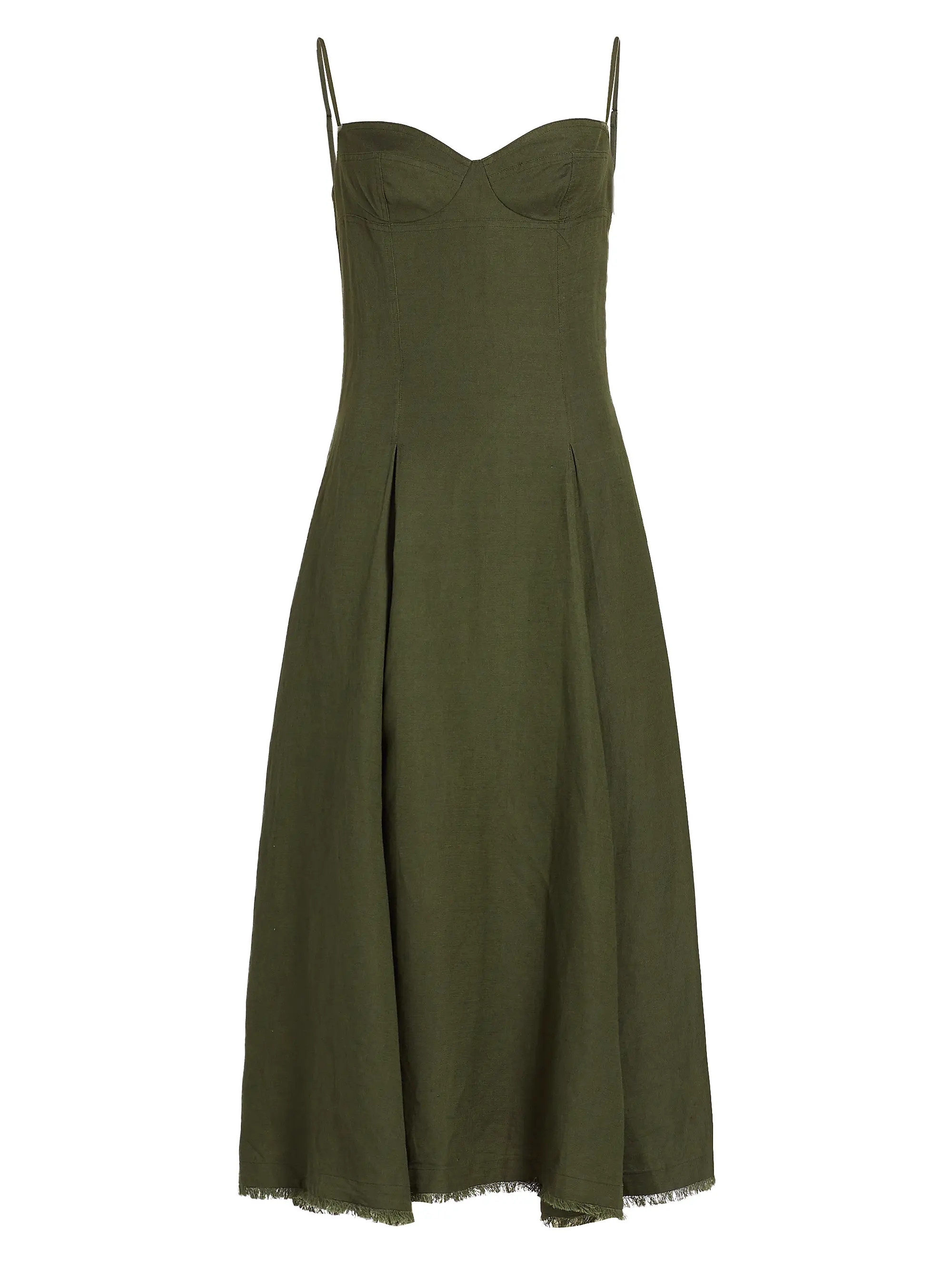 Analise Linen-Blend Bustier Midi-Dress | Saks Fifth Avenue