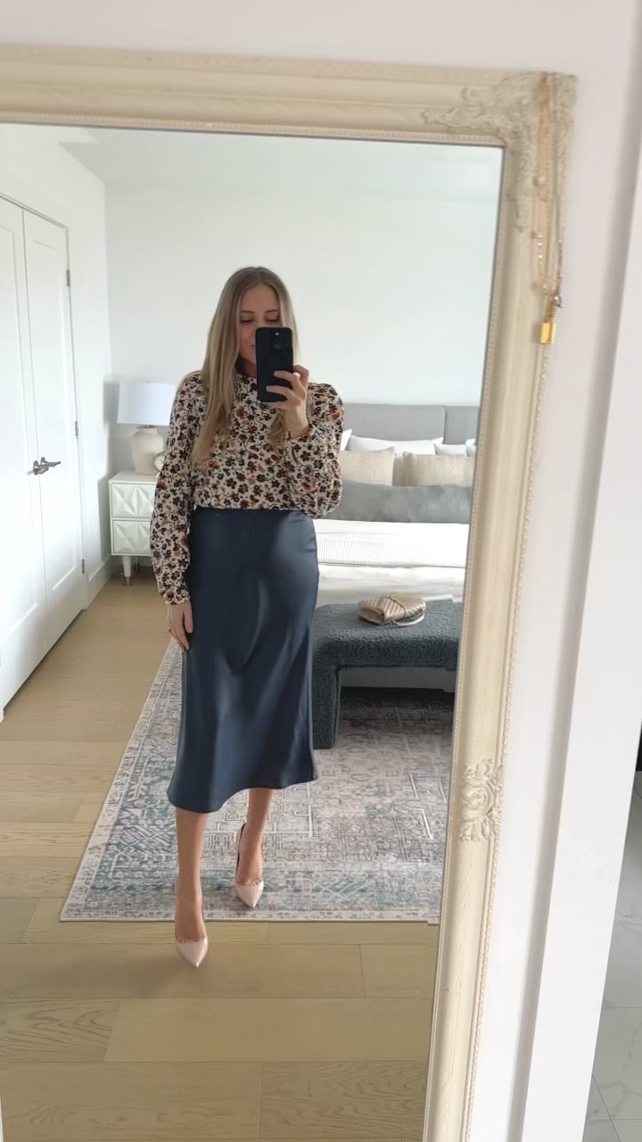 Another great Dynamite find, this silk skirt! Although this color is not available online there are plenty more to choose from. Bump friendly too. 

#LTKfindsunder50 #LTKstyletip #LTKbump