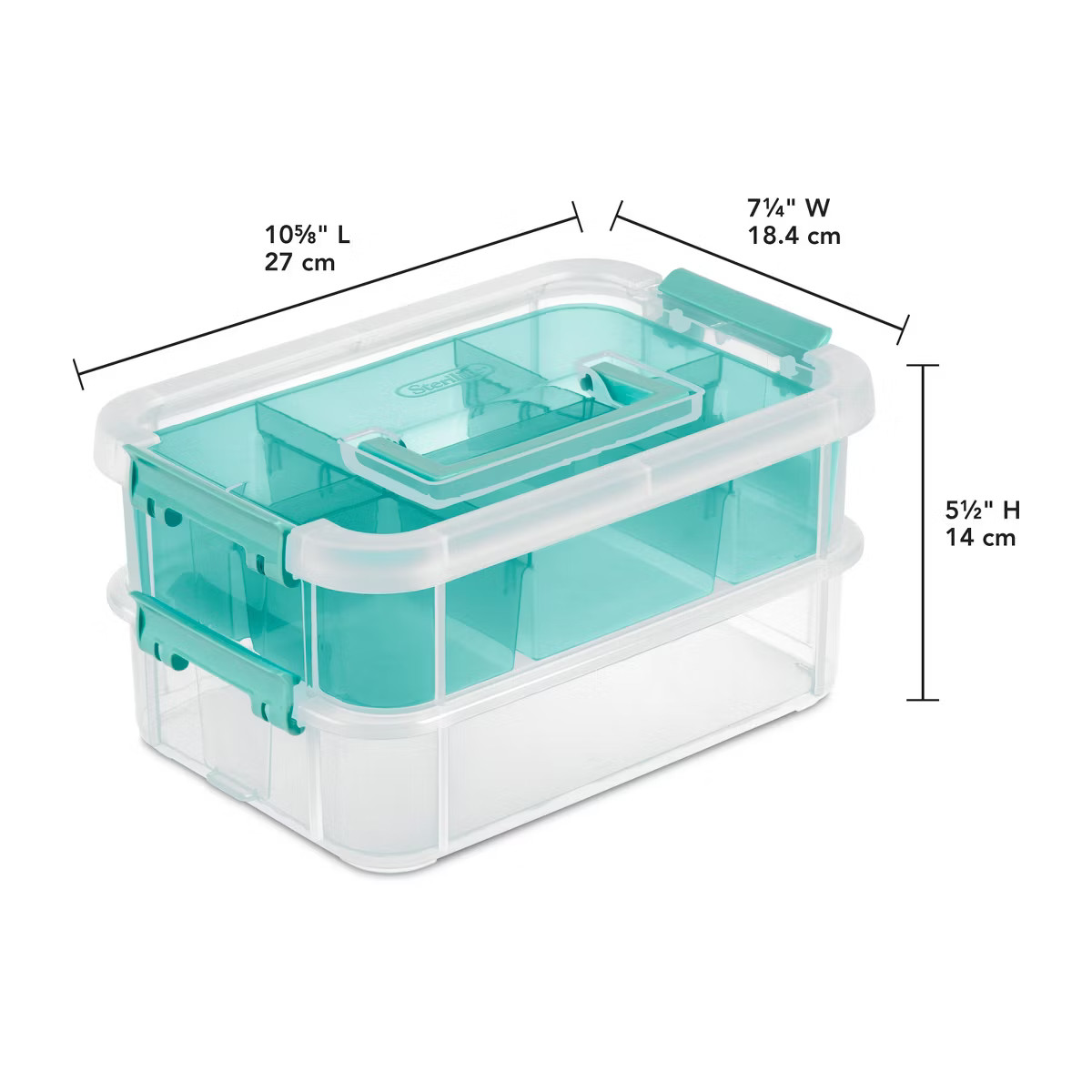 Sterilite Stack & Carry 2 Tray Handle Box Organizer: Plastic, Stackable, Portable, Universal Stor... | Target