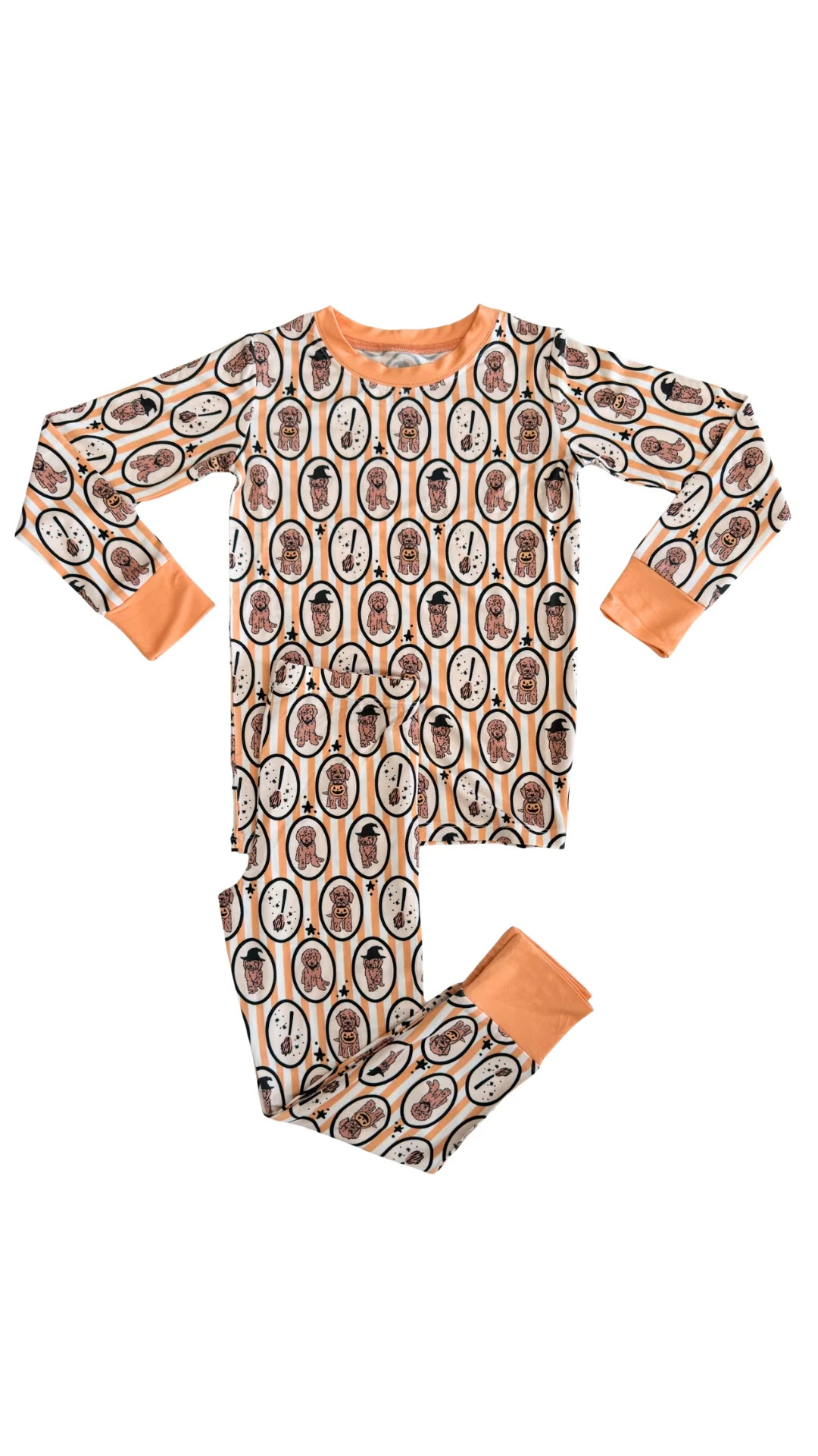 Orange Howl-o-Ween Pups Two Piece Set | In My Jammers