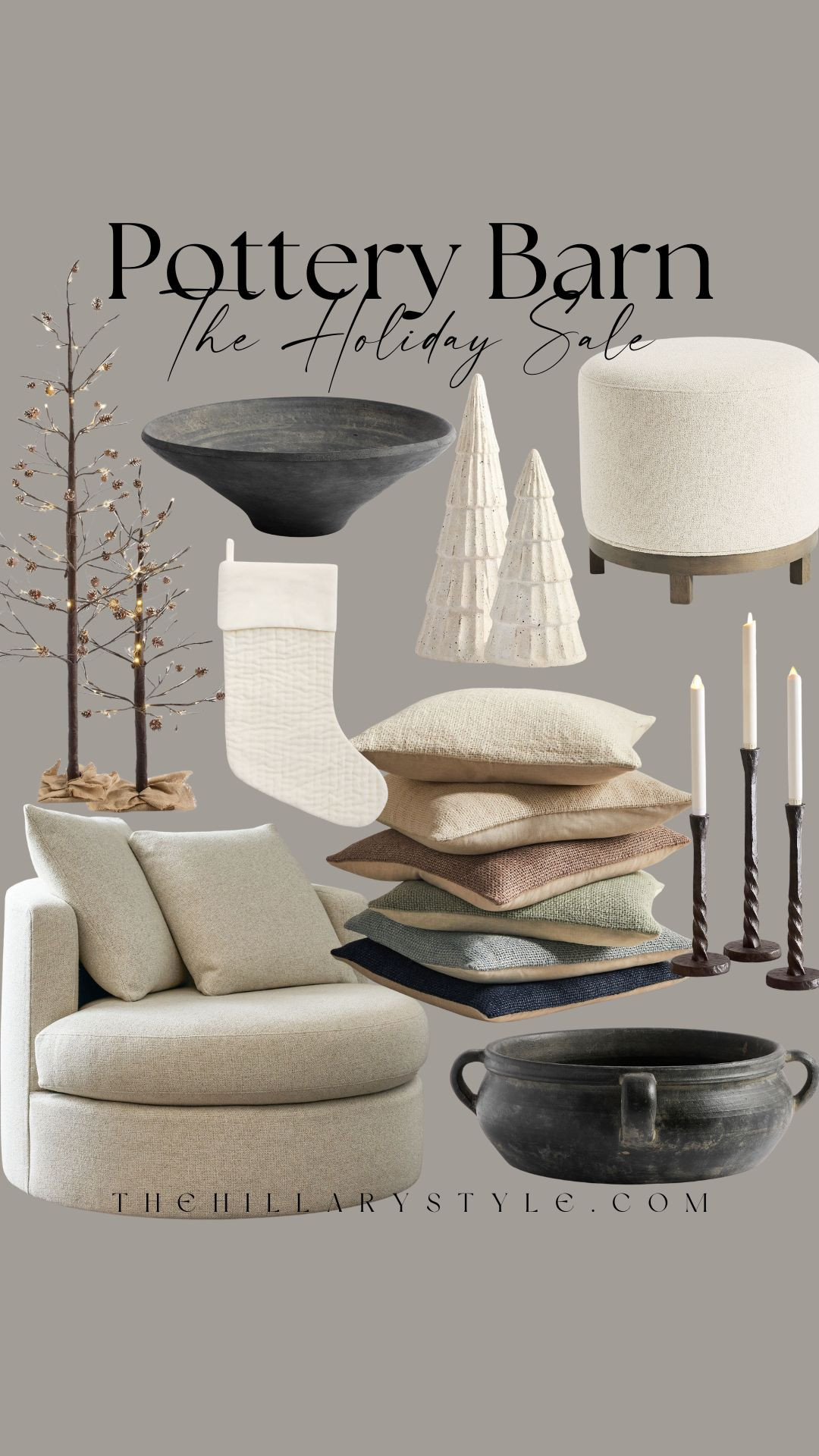 Pottery Barn Holiday Sale 

Home decor, Home finds, Pottery Barn Home, Accent chair, ottoman, candle stick holders, decorative bowl, throw pillow, decorative trees, Christmas decor, Holiday home.  

 #LTKGiftGuide #LTKHoliday #LTKHome