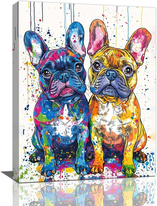 nanen French Bulldog Wall Art Banksy Frenchie Pictures Wall Decor 16"x12" | Amazon (US)
