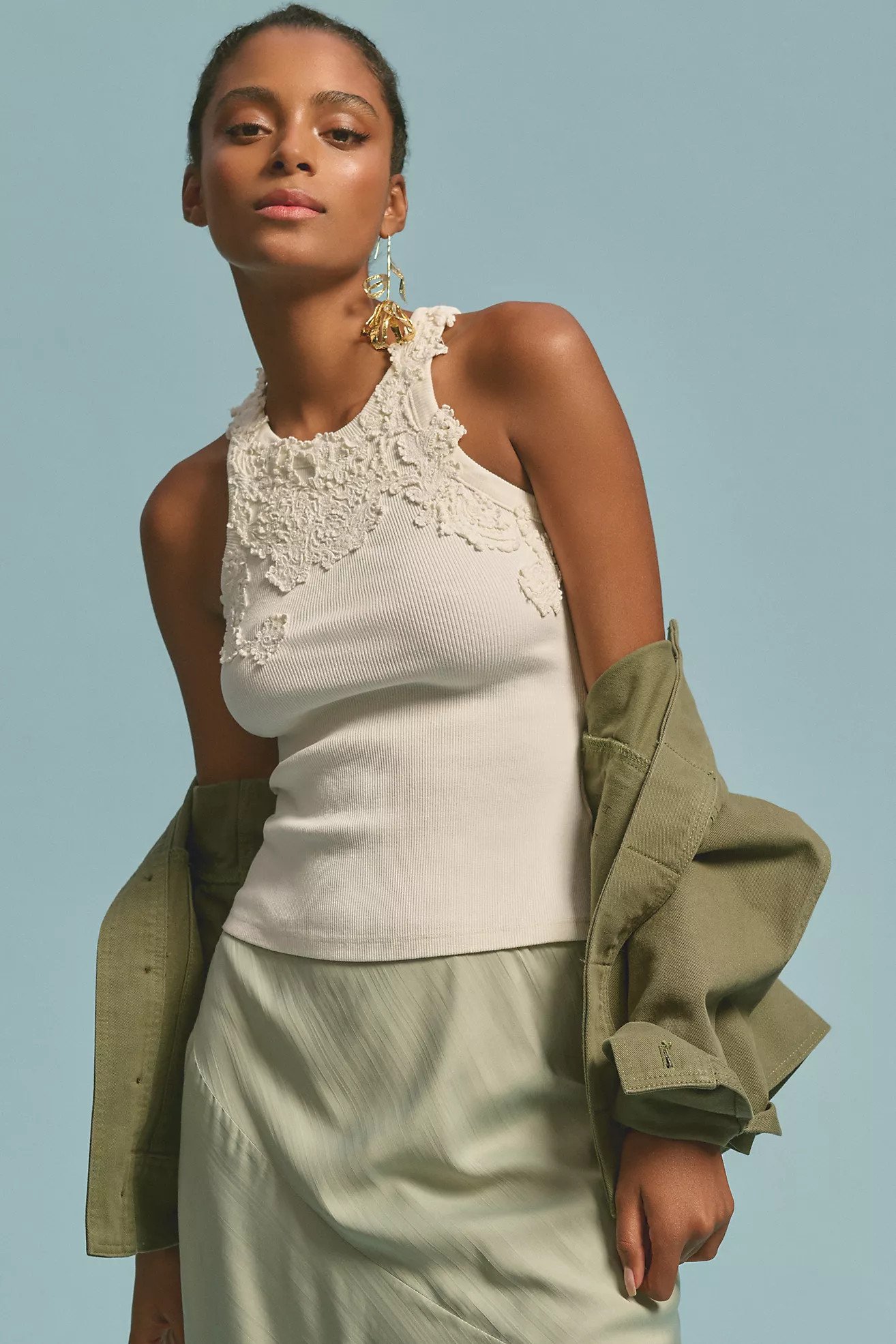 By Anthropologie Lace Appliqué Tank | Anthropologie (US)