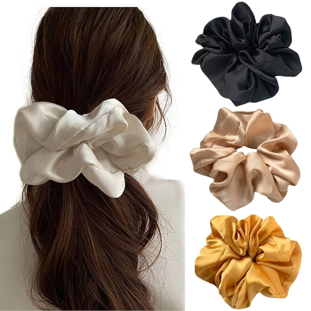Large Satin Scrunchies Oversized Scrunchie Jumbo Scrunchies Giant Scrunchie big Silk Scrunchies f... | Amazon (US)