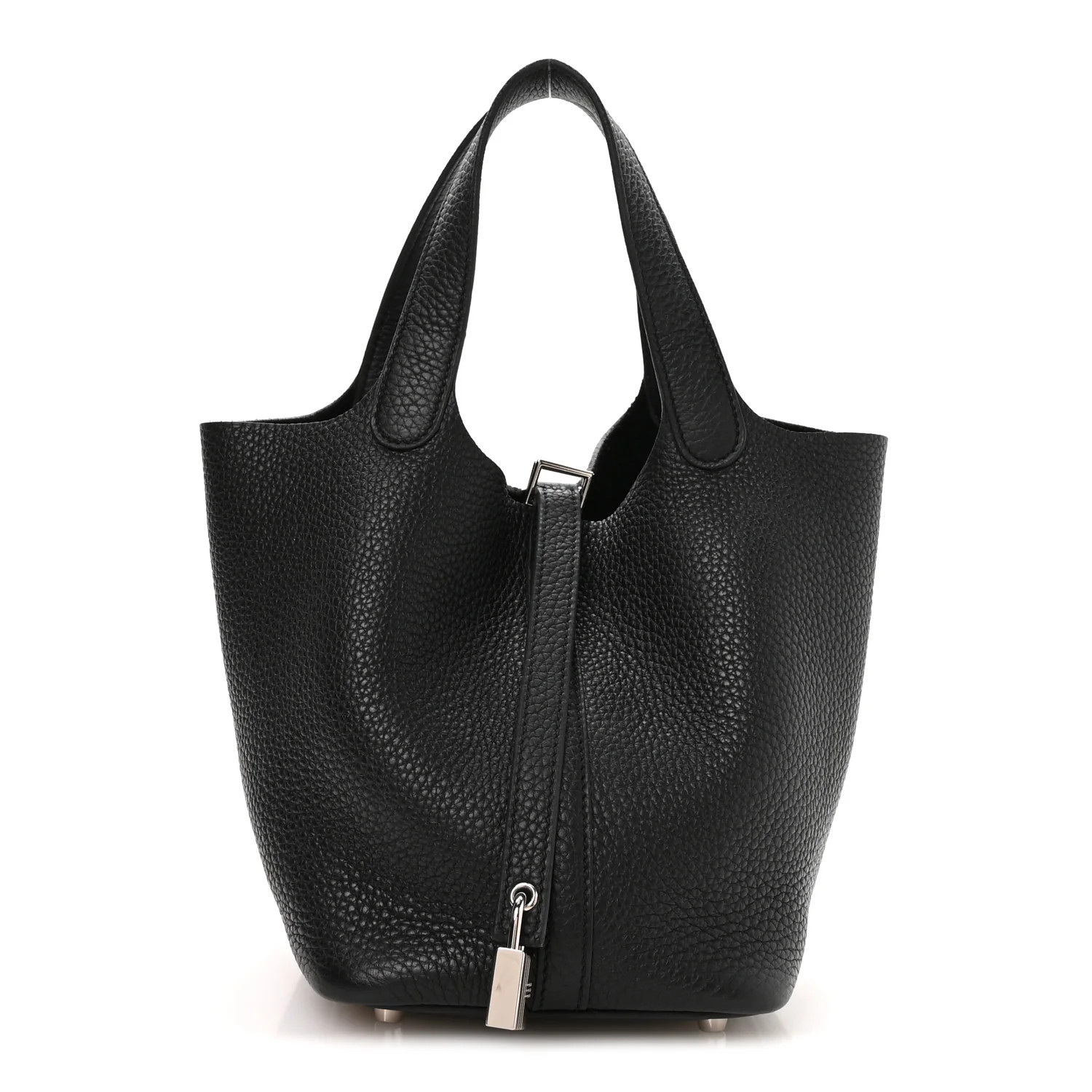 Taurillon Clemence Picotin Lock 18 PM Black | FASHIONPHILE (US)