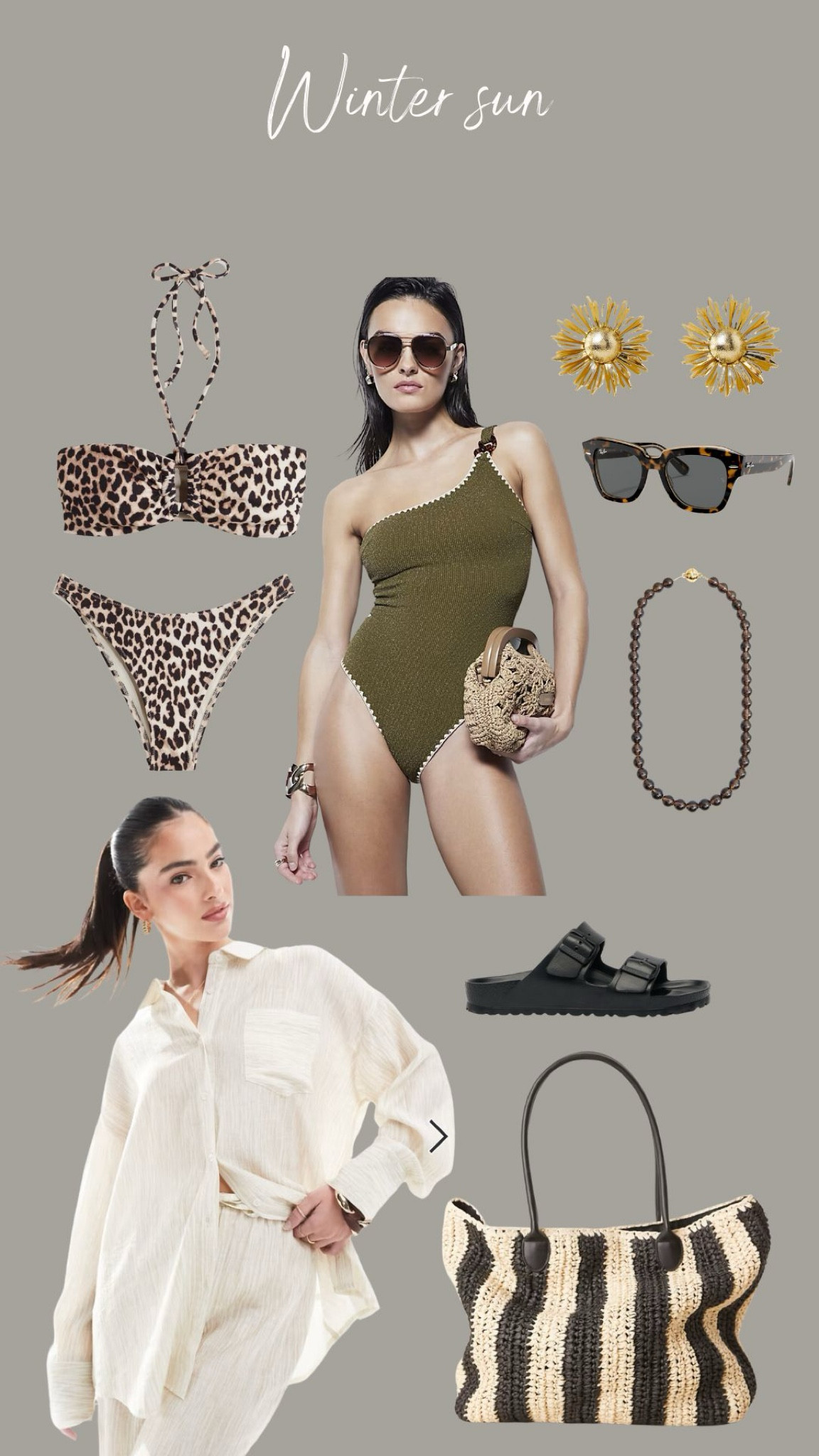 Winter sun edit

Holiday pieces, summer, winter sun, beach co-ord, swimwear, sandals, beach bag, sunglasses, swimsuit, raffia bag, straw bag, Birkenstocks 

#LTKswimwear #LTKuk