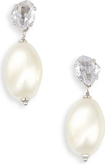 treasure trove imitation pearl & crystal drop earrings | Nordstrom