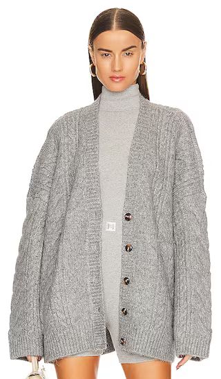 Serena Cable Cardigan in Heather Grey | Revolve Clothing (Global)