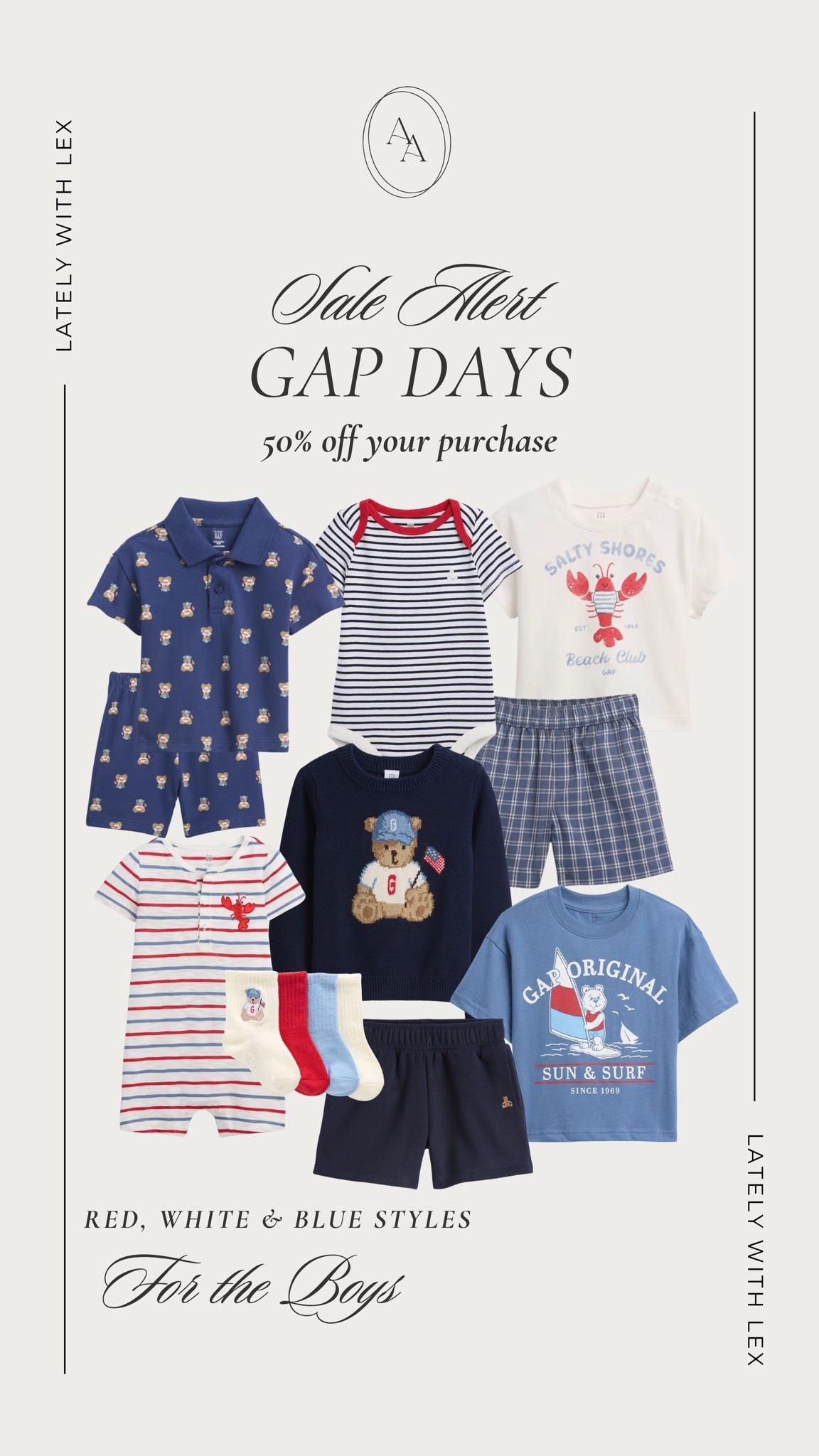 Gap is having their Gap Day sale where you can save 50% off your purchase! Shop classic & timeless American looks for your little ones this Fourth of July, featuring looks for baby + toddler boys 🇺🇸. 

Fourth of July outfits || Gap Sale || Patriotic Boy Outfits || Festive Outfits || Fourth of July for the Family

#LTKootd #LTKKids #LTKBaby
