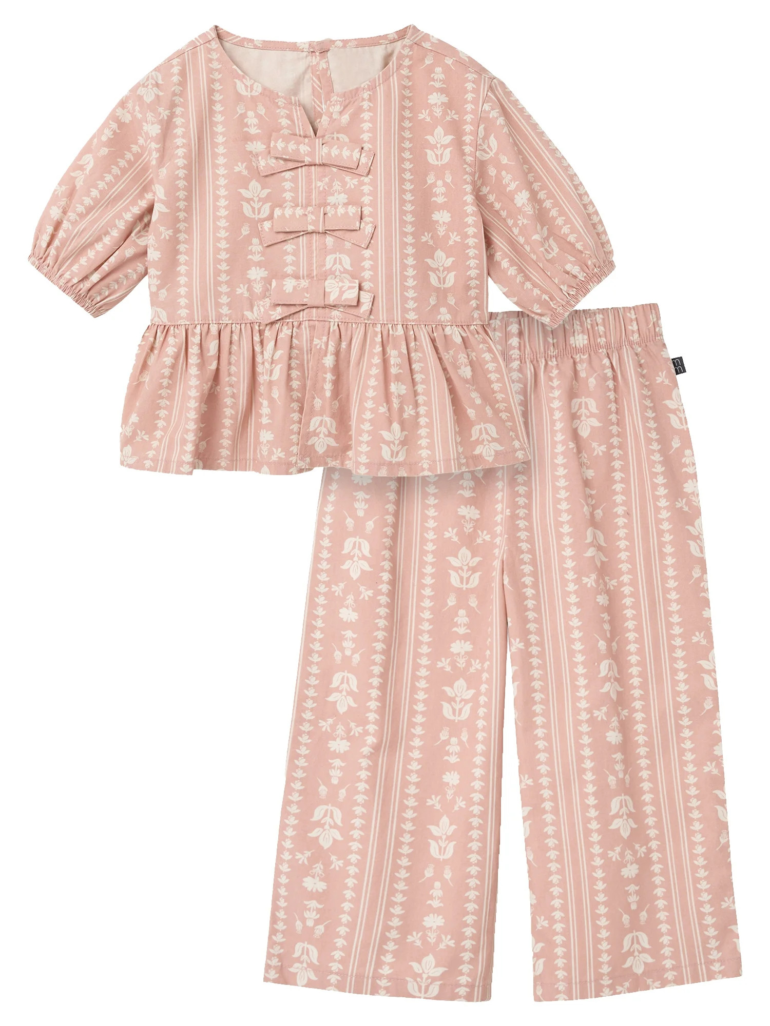 Modern Moments by Gerber Toddler Girl Bow Front Top and Pant Set, 2-Piece, Sizes 12 Months - 5T - Walmart.com | Walmart (US)