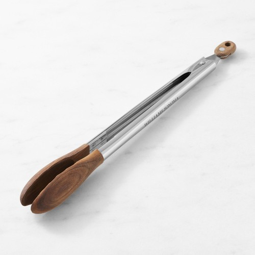 Williams Sonoma Wood Tongs, 12"", Walnut | Williams-Sonoma
